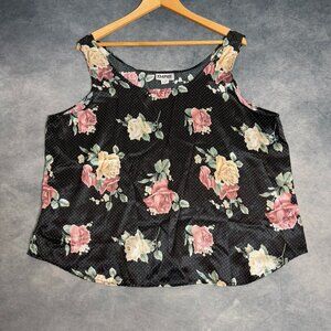 Vintage Y2K 90s Womens Empire Tank Top Size XXL Made in USA Floral